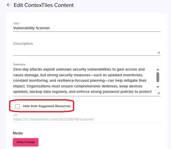 KB - contextile - hide from recommendations