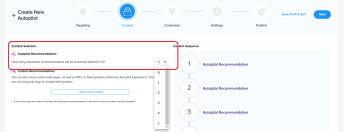 content - autopilot recommendations