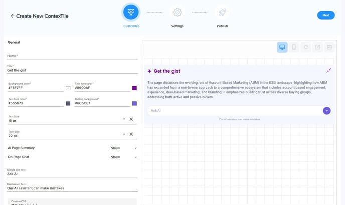 contextiles - customize