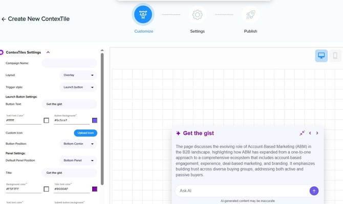 kb - contextile customize
