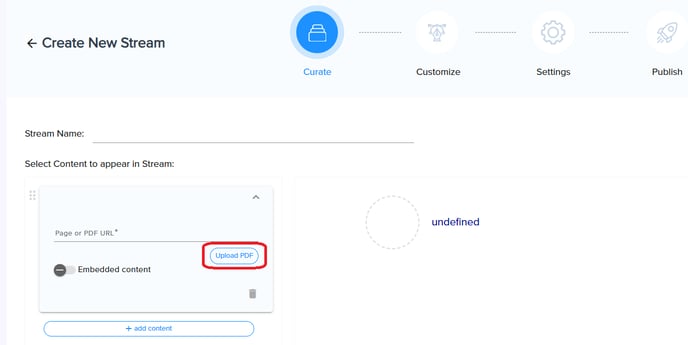 stream - upload PDF